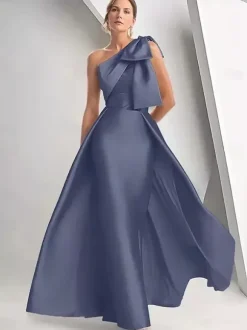 Bridal Mother Dress Designed Neckline Sleeveless A-Line Bows Wedding Guest Dresses