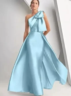 Bridal Mother Dress Designed Neckline Sleeveless A-Line Bows Wedding Guest Dresses