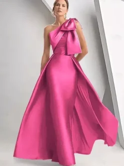 Bridal Mother Dress Designed Neckline Sleeveless A-Line Bows Wedding Guest Dresses