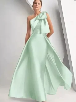 Bridal Mother Dress Designed Neckline Sleeveless A-Line Bows Wedding Guest Dresses