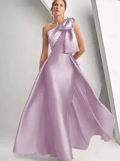 Bridal Mother Dress Designed Neckline Sleeveless A-Line Bows Wedding Guest Dresses