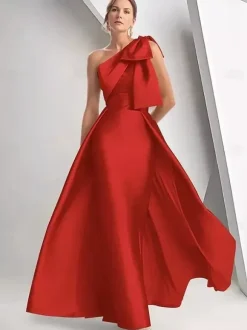 Bridal Mother Dress Designed Neckline Sleeveless A-Line Bows Wedding Guest Dresses