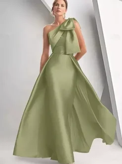 Bridal Mother Dress Designed Neckline Sleeveless A-Line Bows Wedding Guest Dresses