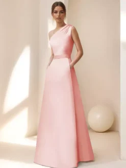 Bridal Mother Dress Designed Neckline Sleeveless A-Line Sash Floor-Length Guest Dresses For Wedding
