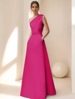 Bridal Mother Dress Designed Neckline Sleeveless A-Line Sash Floor-Length Guest Dresses For Wedding