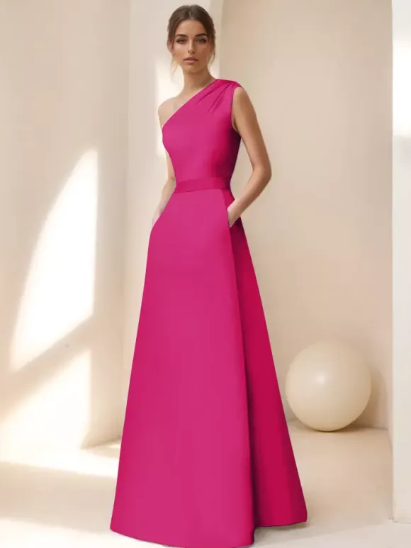 Bridal Mother Dress Designed Neckline Sleeveless A-Line Sash Floor-Length Guest Dresses For Wedding