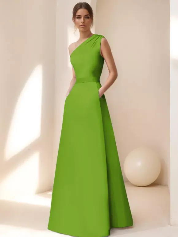 Bridal Mother Dress Designed Neckline Sleeveless A-Line Sash Floor-Length Guest Dresses For Wedding