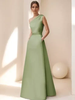 Bridal Mother Dress Designed Neckline Sleeveless A-Line Sash Floor-Length Guest Dresses For Wedding