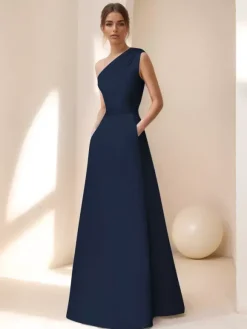 Bridal Mother Dress Designed Neckline Sleeveless A-Line Sash Floor-Length Guest Dresses For Wedding