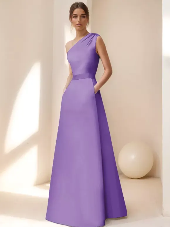 Bridal Mother Dress Designed Neckline Sleeveless A-Line Sash Floor-Length Guest Dresses For Wedding