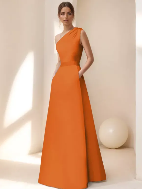 Bridal Mother Dress Designed Neckline Sleeveless A-Line Sash Floor-Length Guest Dresses For Wedding