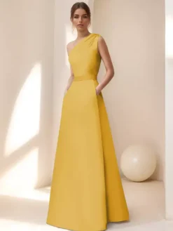 Bridal Mother Dress Designed Neckline Sleeveless A-Line Sash Floor-Length Guest Dresses For Wedding