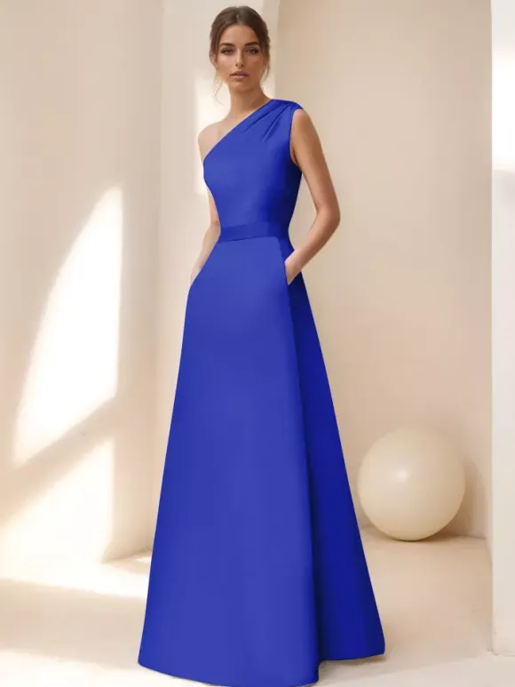 Bridal Mother Dress Designed Neckline Sleeveless A-Line Sash Floor-Length Guest Dresses For Wedding