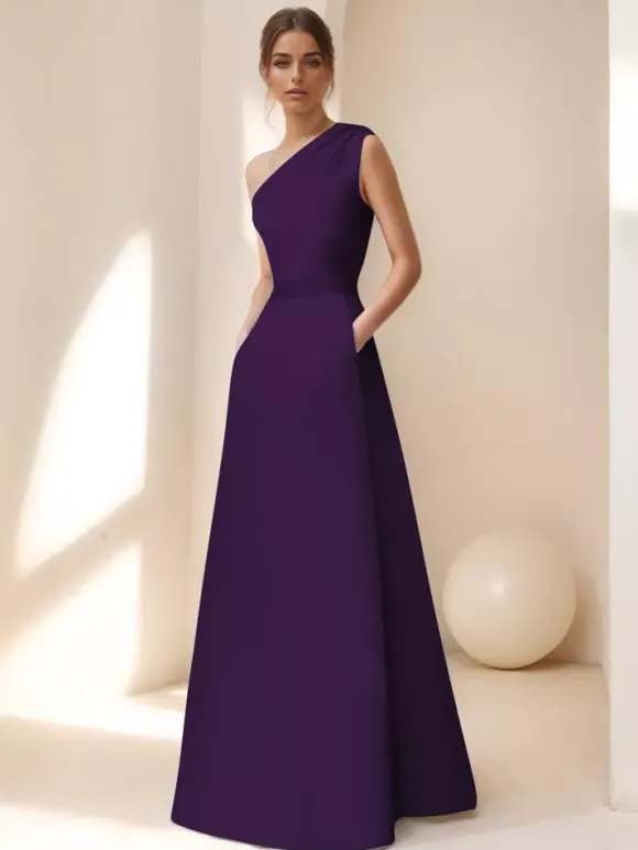 Bridal Mother Dress Designed Neckline Sleeveless A-Line Sash Floor-Length Guest Dresses For Wedding