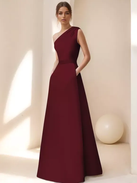 Bridal Mother Dress Designed Neckline Sleeveless A-Line Sash Floor-Length Guest Dresses For Wedding