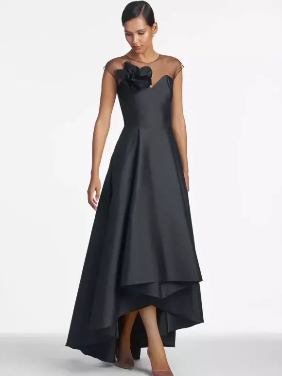 Bridal Mother Dress Illusion Neckline Sleeveless A-Line Pleated Wedding Guest Dresses