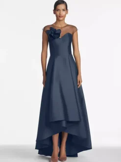 Bridal Mother Dress Illusion Neckline Sleeveless A-Line Pleated Wedding Guest Dresses