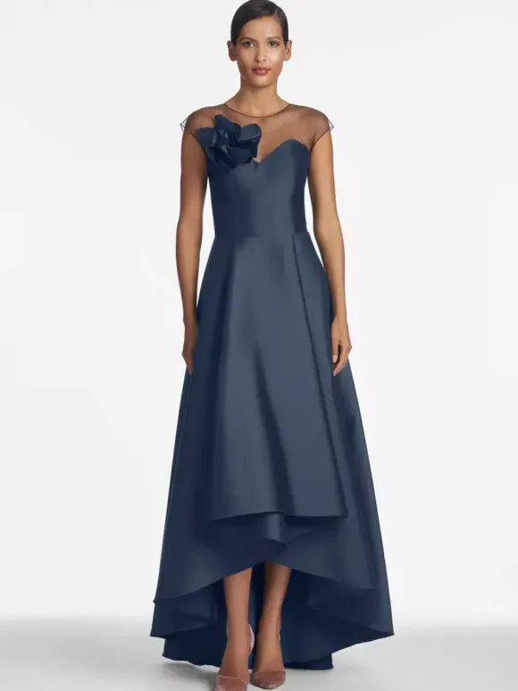 Bridal Mother Dress Illusion Neckline Sleeveless A-Line Pleated Wedding Guest Dresses