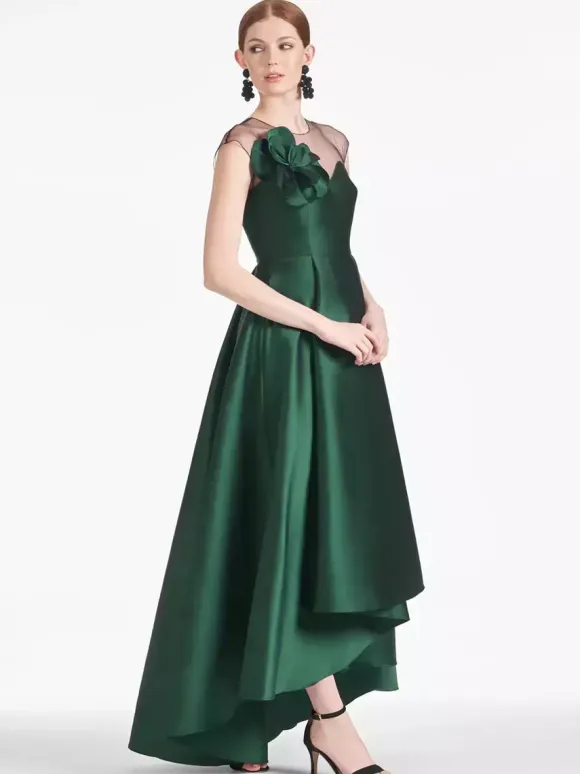 Bridal Mother Dress Illusion Neckline Sleeveless A-Line Pleated Wedding Guest Dresses