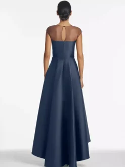 Bridal Mother Dress Illusion Neckline Sleeveless A-Line Pleated Wedding Guest Dresses