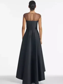 Bridal Mother Dress Illusion Neckline Sleeveless A-Line Pleated Wedding Guest Dresses