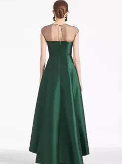 Bridal Mother Dress Illusion Neckline Sleeveless A-Line Pleated Wedding Guest Dresses