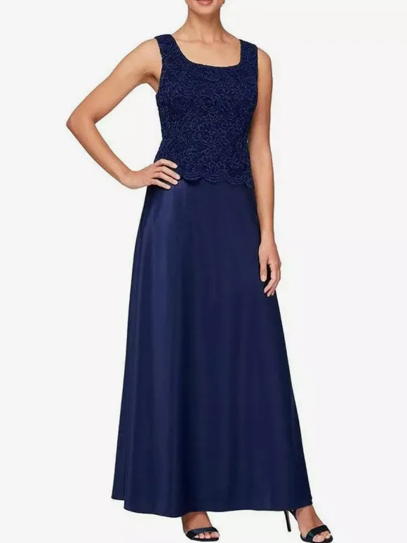 Bridal Mother Dress Jewel Neck 3/4 Length Sleeves Mermaid Lace Guest Dresses For Wedding