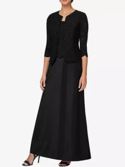 Bridal Mother Dress Jewel Neck 3/4 Length Sleeves Mermaid Lace Guest Dresses For Wedding