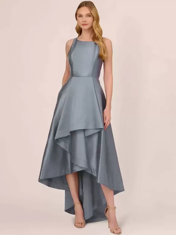 Bridal Mother Dress Jewel Neck Sleeveless A-Line Ruffles Irregular Wedding Guest Dresses