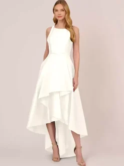 Bridal Mother Dress Jewel Neck Sleeveless A-Line Ruffles Irregular Wedding Guest Dresses