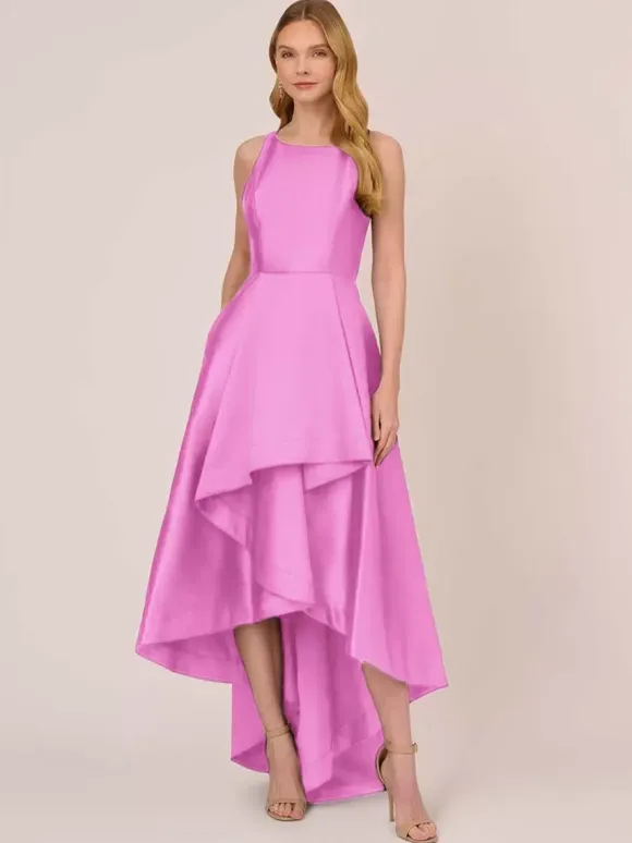 Bridal Mother Dress Jewel Neck Sleeveless A-Line Ruffles Irregular Wedding Guest Dresses