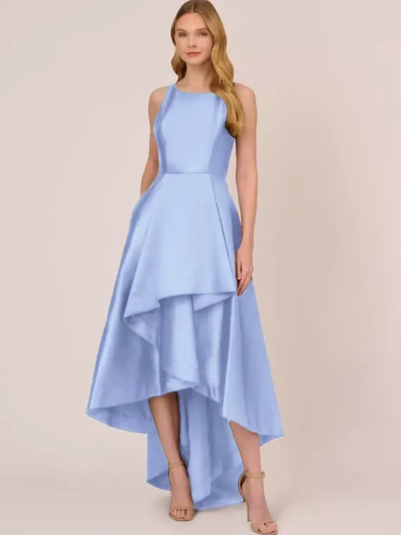 Bridal Mother Dress Jewel Neck Sleeveless A-Line Ruffles Irregular Wedding Guest Dresses