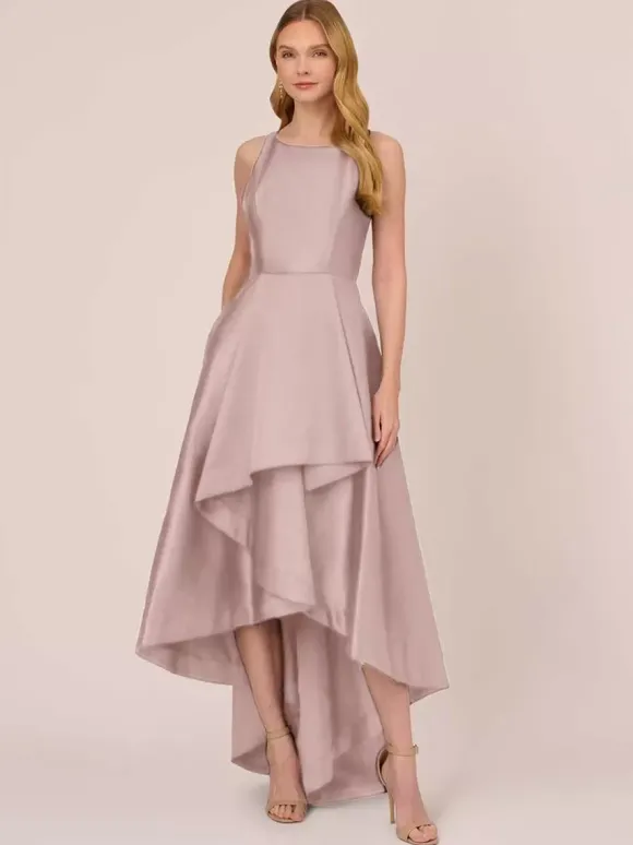Bridal Mother Dress Jewel Neck Sleeveless A-Line Ruffles Irregular Wedding Guest Dresses