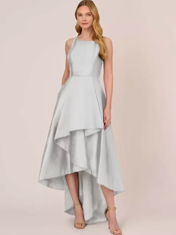 Bridal Mother Dress Jewel Neck Sleeveless A-Line Ruffles Irregular Wedding Guest Dresses