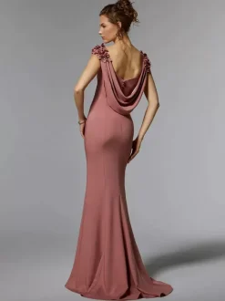 Bridal Mother Dress Jewel Neck Sleeveless Mermaid Beaded Floor-Length Wedding Guest Dresses