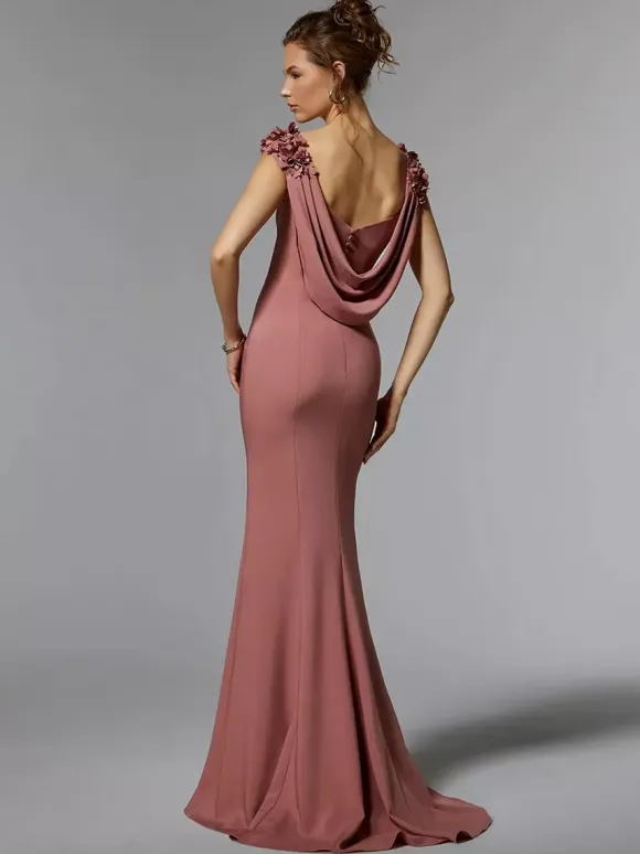 Bridal Mother Dress Jewel Neck Sleeveless Mermaid Beaded Floor-Length Wedding Guest Dresses