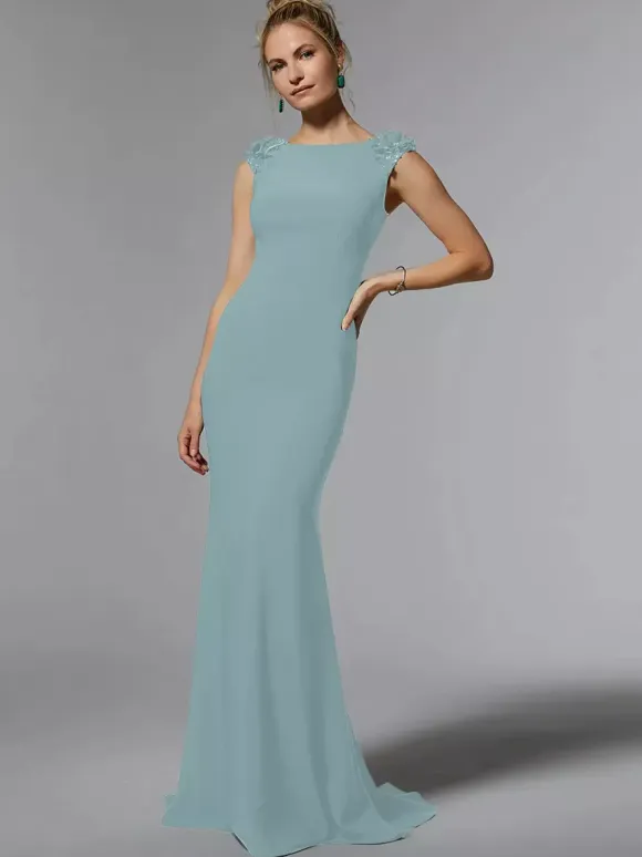 Bridal Mother Dress Jewel Neck Sleeveless Mermaid Beaded Floor-Length Wedding Guest Dresses