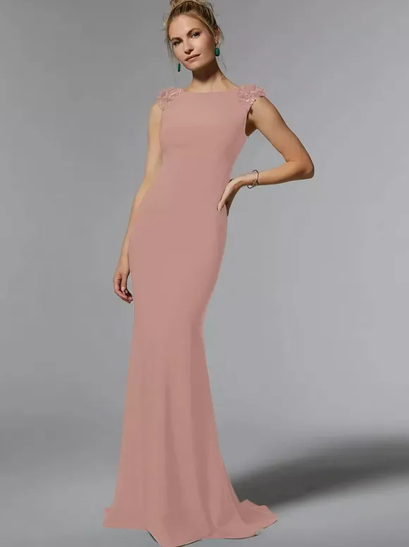 Bridal Mother Dress Jewel Neck Sleeveless Mermaid Beaded Floor-Length Wedding Guest Dresses