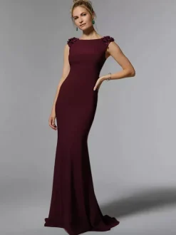 Bridal Mother Dress Jewel Neck Sleeveless Mermaid Beaded Floor-Length Wedding Guest Dresses