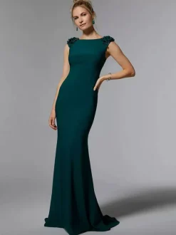 Bridal Mother Dress Jewel Neck Sleeveless Mermaid Beaded Floor-Length Wedding Guest Dresses