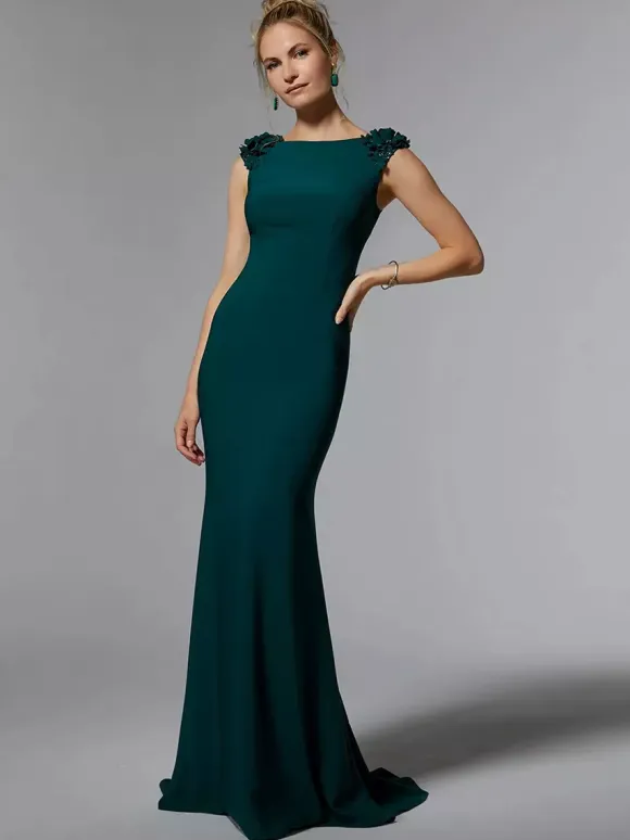 Bridal Mother Dress Jewel Neck Sleeveless Mermaid Beaded Floor-Length Wedding Guest Dresses