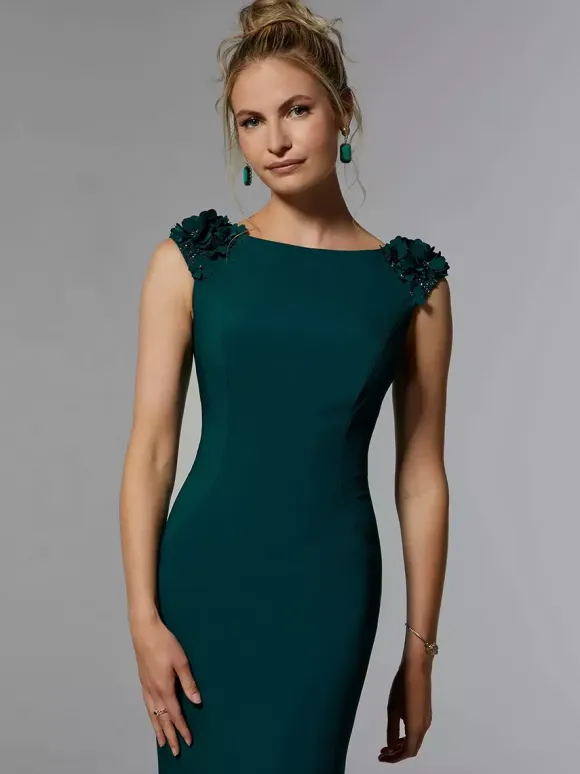 Bridal Mother Dress Jewel Neck Sleeveless Mermaid Beaded Floor-Length Wedding Guest Dresses