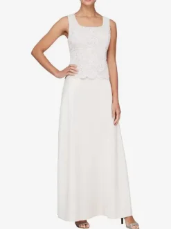 Bridal Mother Dress Square Neck Long Sleeves A-Line Lace Guest Dresses For Wedding