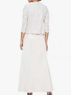 Bridal Mother Dress Square Neck Long Sleeves A-Line Lace Guest Dresses For Wedding