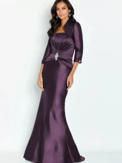 Bridal Mother Dress Strapless Half Sleeves Mermaid Applique Ankle-Length Guest Dresses For Wedding