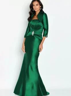 Bridal Mother Dress Strapless Half Sleeves Mermaid Applique Ankle-Length Guest Dresses For Wedding