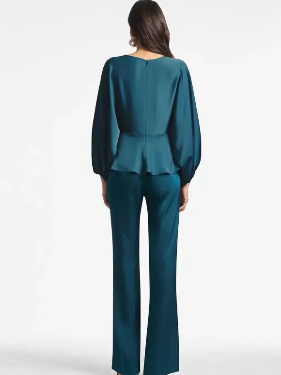 Bridal Mother Dress V-Neck Long Sleeves A-Line Ruffles Floor-Length Guest Dresses For Wedding
