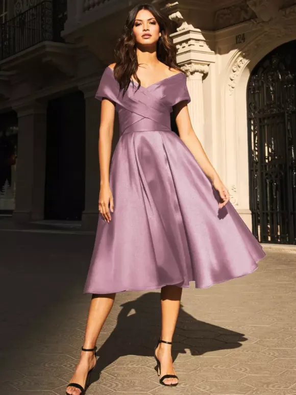 Bridal Mother Dress V-Neck Sleeveless Pleated A-Line Guest Dresses For Wedding