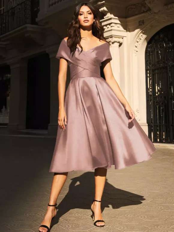 Bridal Mother Dress V-Neck Sleeveless Pleated A-Line Guest Dresses For Wedding