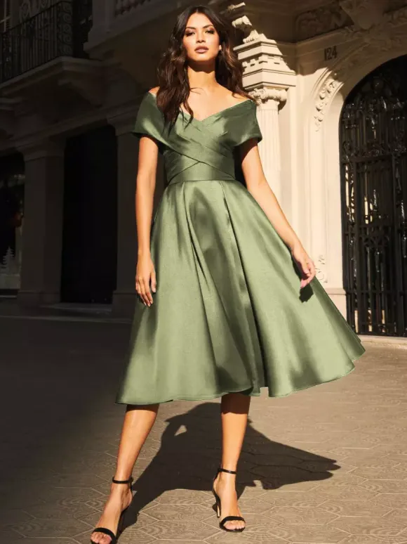 Bridal Mother Dress V-Neck Sleeveless Pleated A-Line Guest Dresses For Wedding